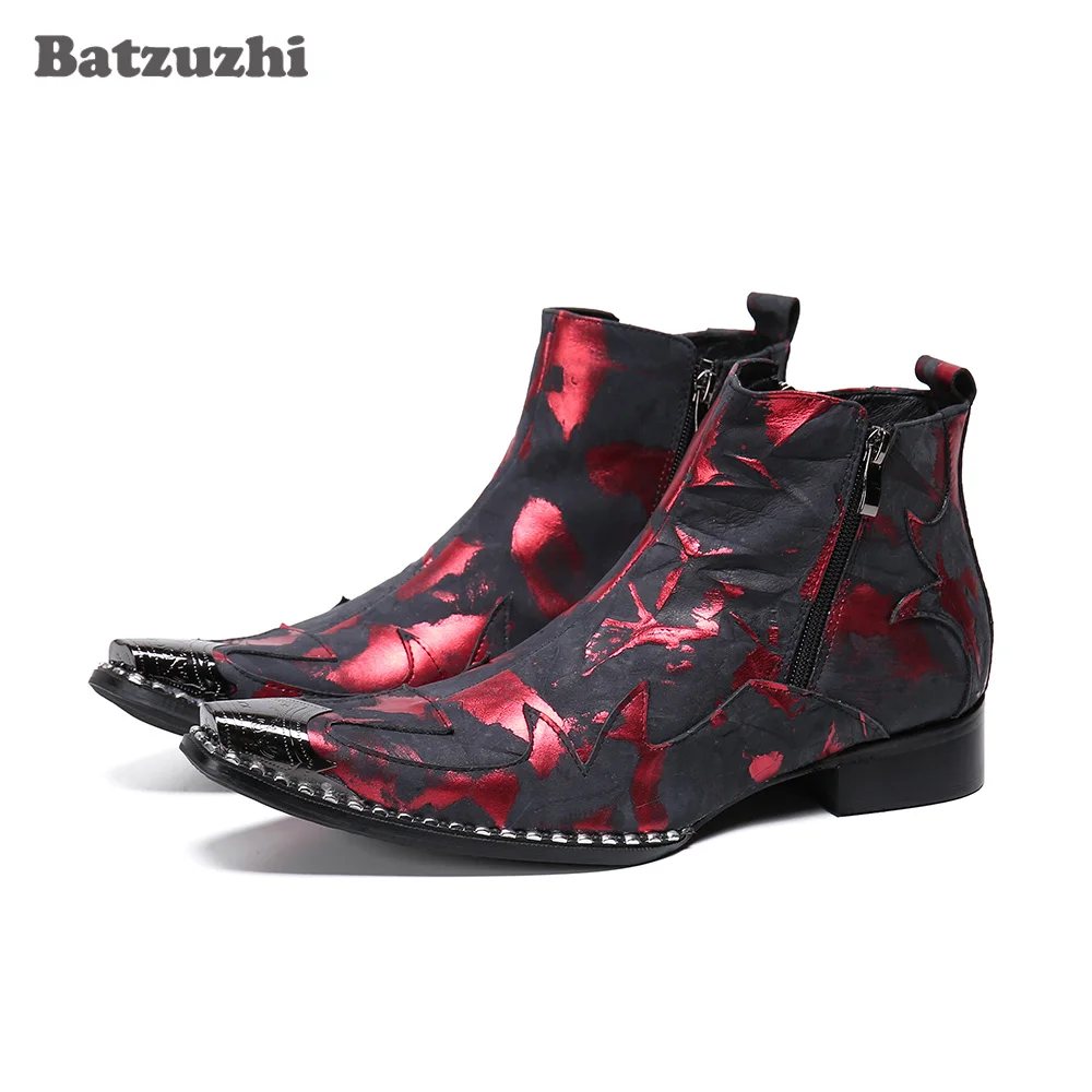 Batzuzhi Rock Fashion Men Boots Pointed Toe Leather Ankle Boots Men Zip Rock Party & Wedding Boots for Men chaussure homme, 46
Batzuzhi Rock Fashion Men Boots Pointed Toe Leather Ankle Boots Men Zip Rock Party & Wedding Boots for Men chaussure homme, 46