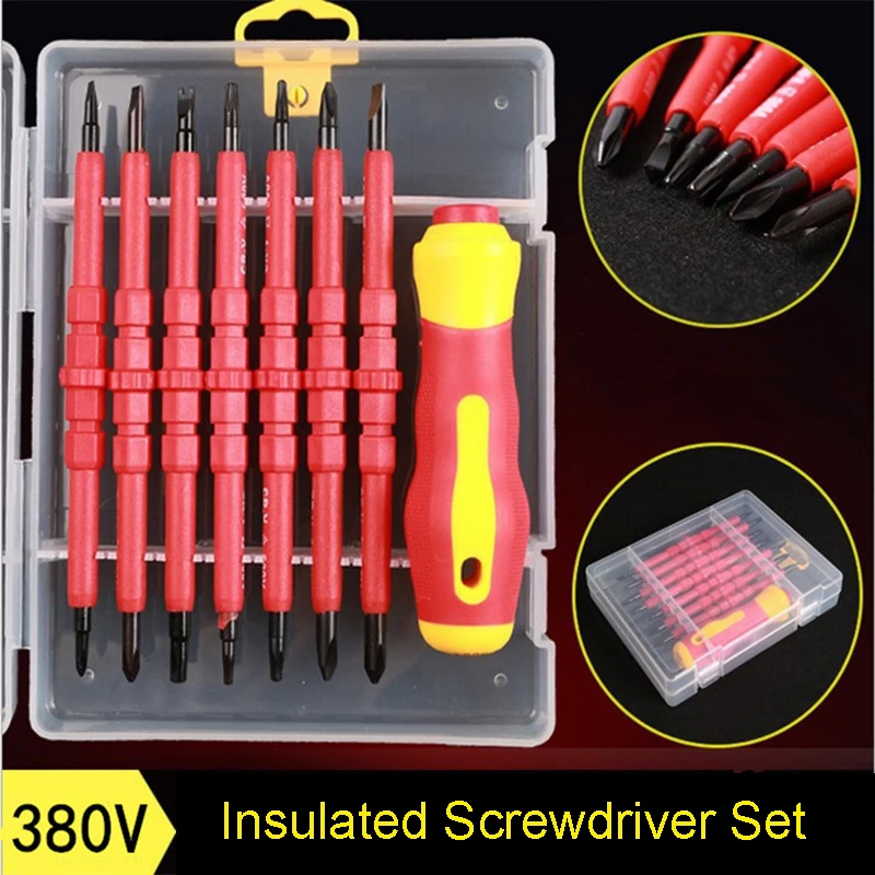 8 Pcs Insulated Screwdriver Set Precision Removable Magnetic Bits Torx Hex Slotted Phillips Household Repair Hand Tool
8 Pcs Insulated Screwdriver Set Precision Removable Magnetic Bits Torx Hex Slotted Phillips Household Repair Hand Tool