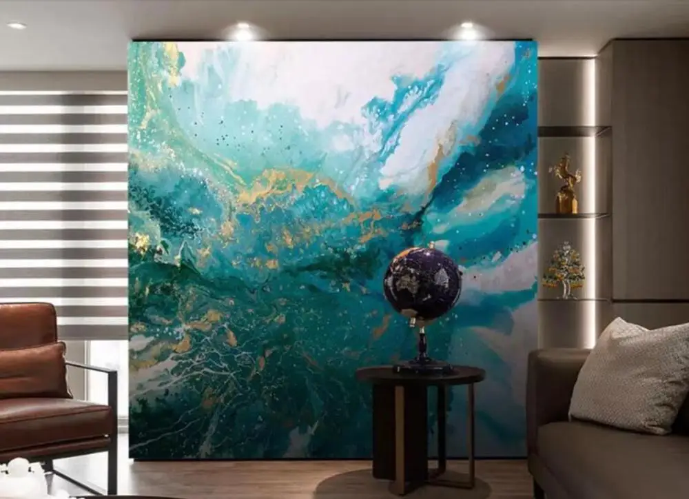 Custom painting abstract blue art landscape splash-ink living room sofa 3D background wall decoration wallpaper murals
Custom painting abstract blue art landscape splash-ink living room sofa 3D background wall decoration wallpaper murals