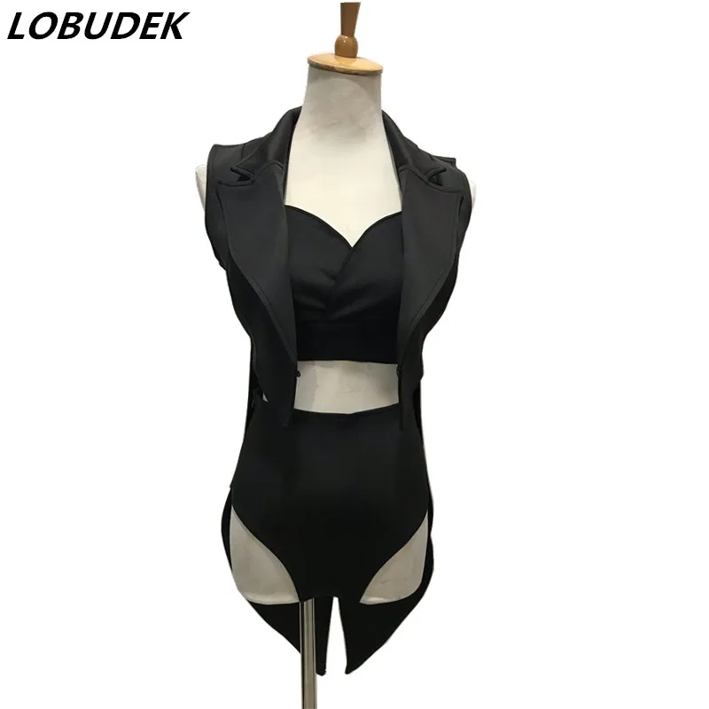 Female Dancer Singer Jazz Team Set Black Bra Shorts Tailcoat Outfit Sexy DJ Women Singer Dancer Stage Wear Nightclub Bar Costume
Female Dancer Singer Jazz Team Set Black Bra Shorts Tailcoat Outfit Sexy DJ Women Singer Dancer Stage Wear Nightclub Bar Costume