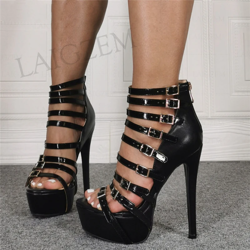 BERZIMER Women Platform Sandals Buckle Straps Back Zip High Heels Sandals Ladies Zapatos Pumps Shoes Woman Big Size 43 44 46 52
BERZIMER Women Platform Sandals Buckle Straps Back Zip High Heels Sandals Ladies Zapatos Pumps Shoes Woman Big Size 43 44 46 52