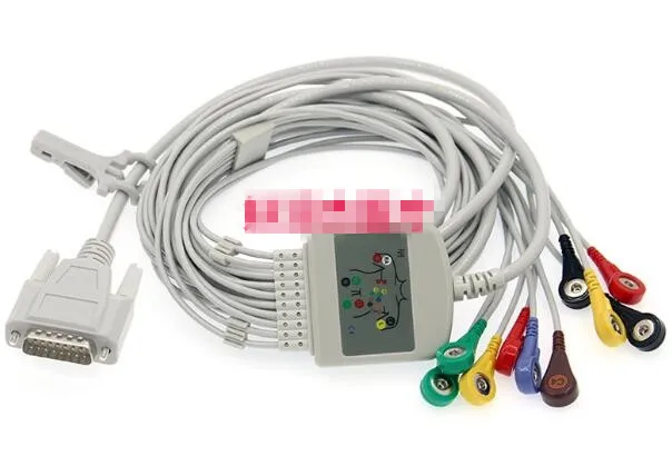 15-pin 10-lead button ECG machine lead wire cable compatible with Nihon Kohden Contec 3Ray Biocare Zoncare.ect
15-pin 10-lead button ECG machine lead wire cable compatible with Nihon Kohden Contec 3Ray Biocare Zoncare.ect