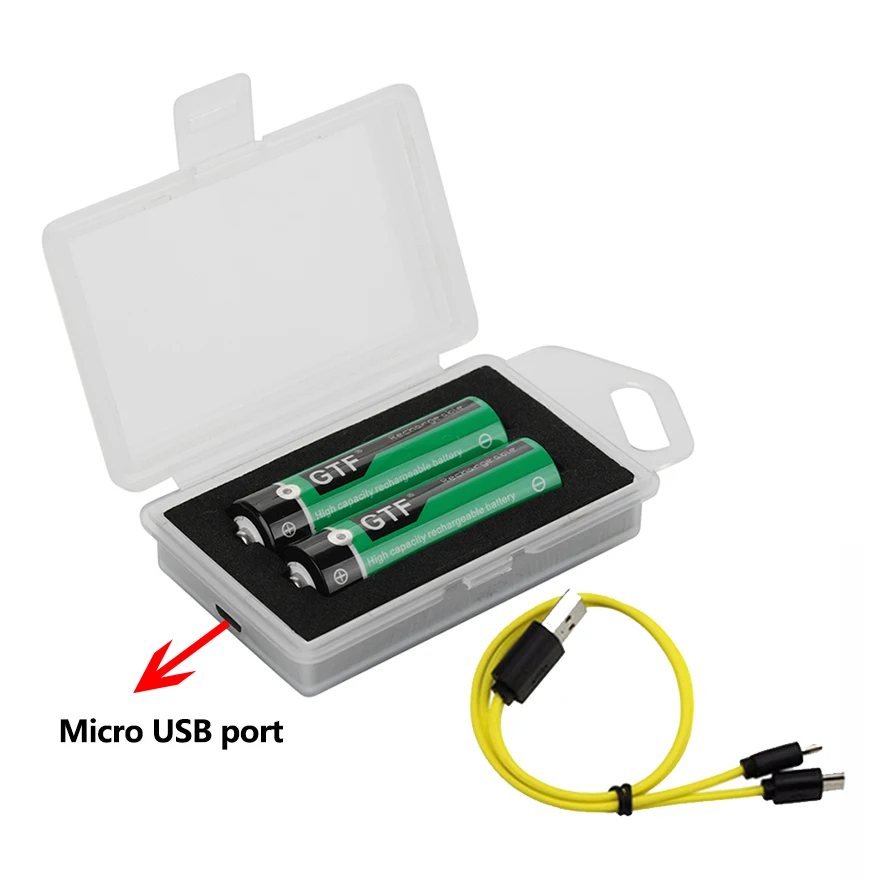 High Capacity AA Battery 1900mAh 1.5V AA Rechargeable Battery USB Li-polymer Batteries for LED Torch Flashlight Toy Shaver Razor
High Capacity AA Battery 1900mAh 1.5V AA Rechargeable Battery USB Li-polymer Batteries for LED Torch Flashlight Toy Shaver Razor