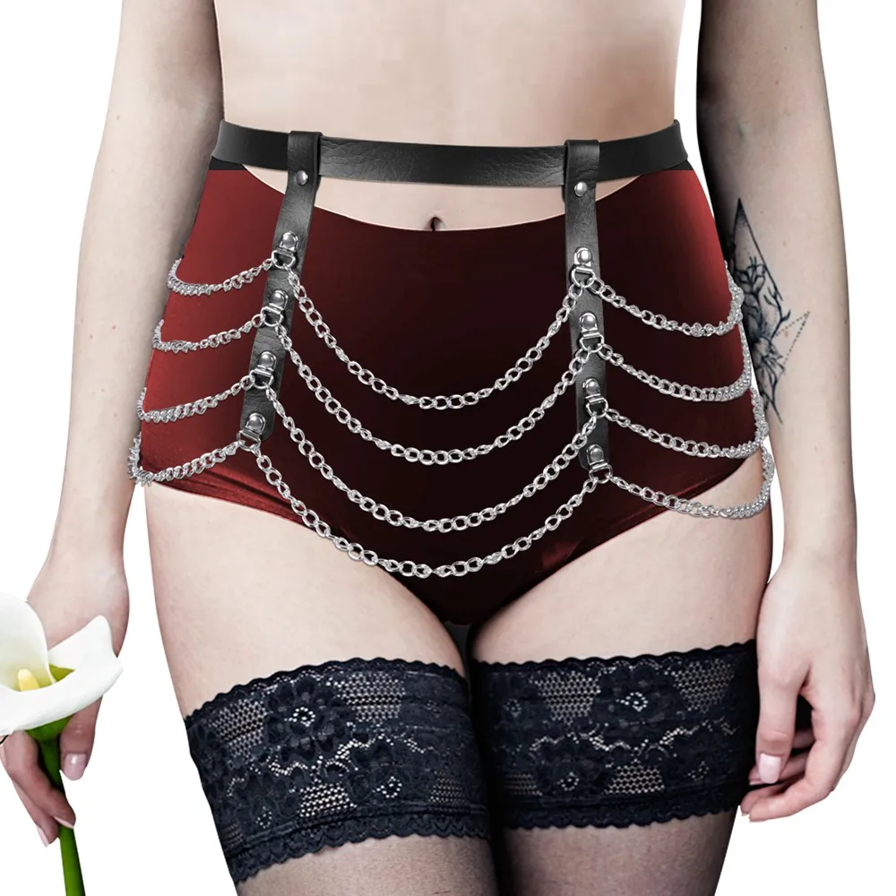 Women Erotic Stocking Belt Leather Leg Harness Chain Body Bondage Female Sexy Lingerie Garters Strap Thigh Harness Cage Belts
Women Erotic Stocking Belt Leather Leg Harness Chain Body Bondage Female Sexy Lingerie Garters Strap Thigh Harness Cage Belts