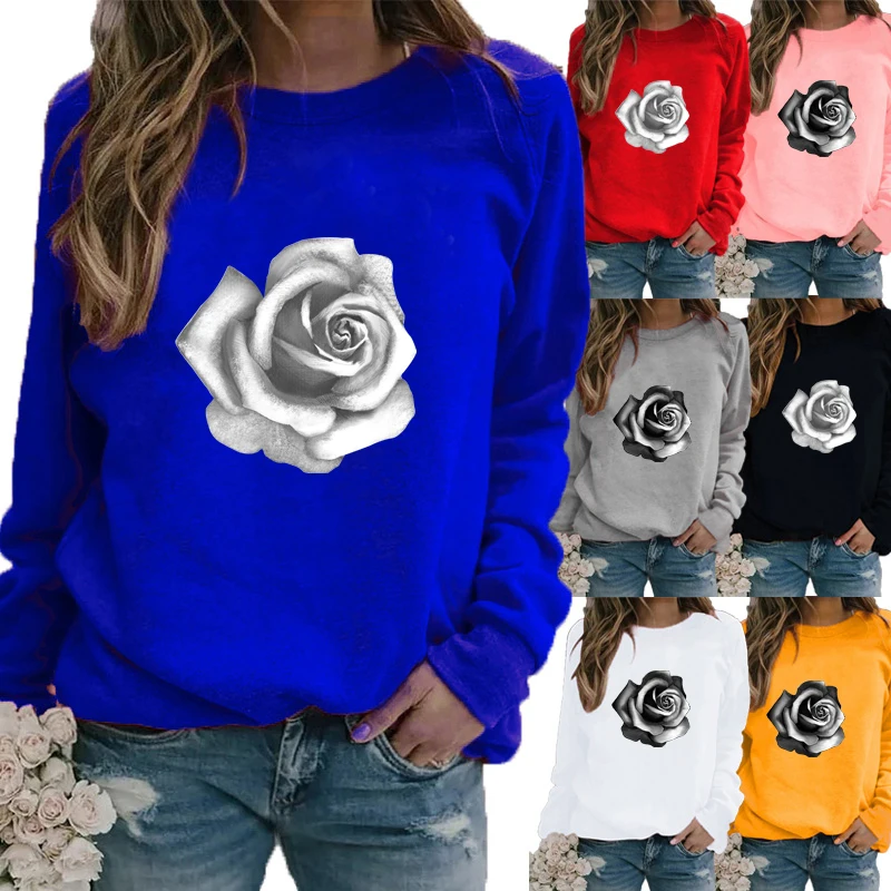Women's Winter Plus Size Casual Rose Flower Printed T-shirt Long Sleeve Round Neck Comfortable Sports Sweatshirt
Women's Winter Plus Size Casual Rose Flower Printed T-shirt Long Sleeve Round Neck Comfortable Sports Sweatshirt