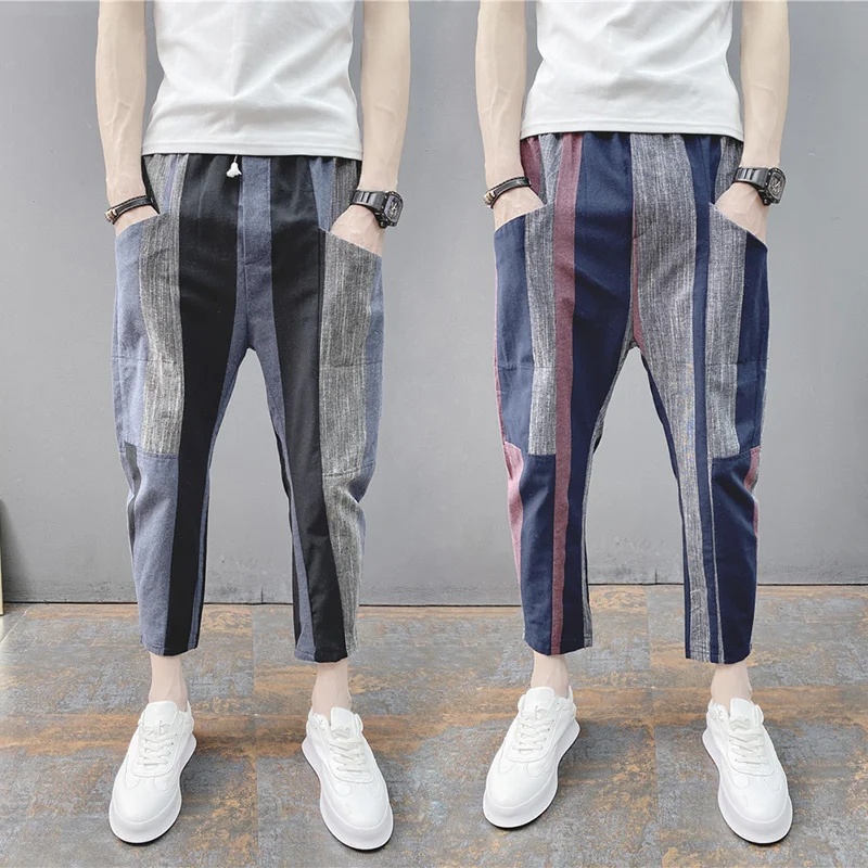 Men Summer Thin Casual Pants Micro-Elasticity Harem Pants Slim-Fit Mixed Color Drawstring Cropped Pants Male Fashion Korean
Men Summer Thin Casual Pants Micro-Elasticity Harem Pants Slim-Fit Mixed Color Drawstring Cropped Pants Male Fashion Korean