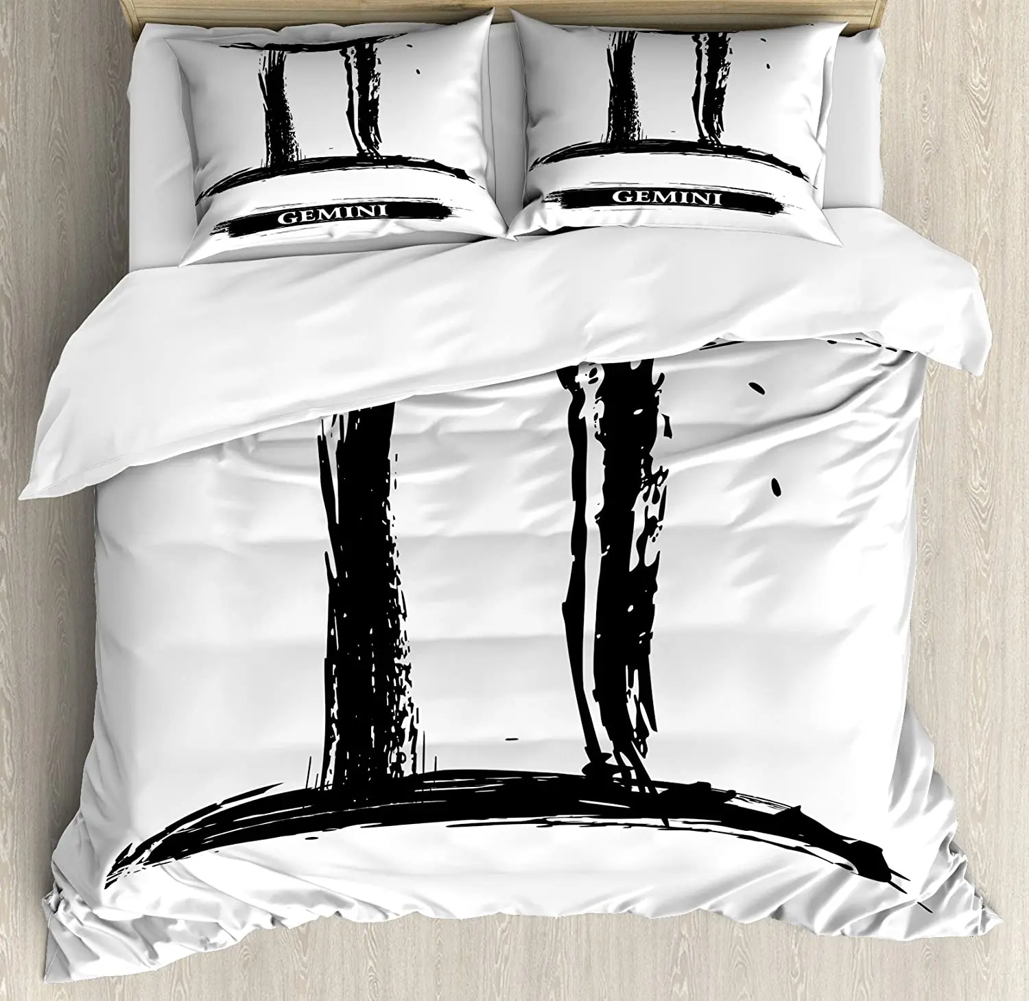 Zodiac Gemini Duvet Cover Set Grunge and Brushstroke Design Horoscope Astrology 3 Piece Bedding Set Black and White
Zodiac Gemini Duvet Cover Set Grunge and Brushstroke Design Horoscope Astrology 3 Piece Bedding Set Black and White
