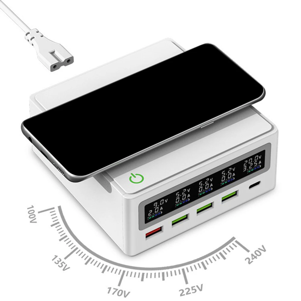 PD 65w laptop computer phone charger multi-port charger 5-port USB wireless charging QC3.0 fast charging
PD 65w laptop computer phone charger multi-port charger 5-port USB wireless charging QC3.0 fast charging