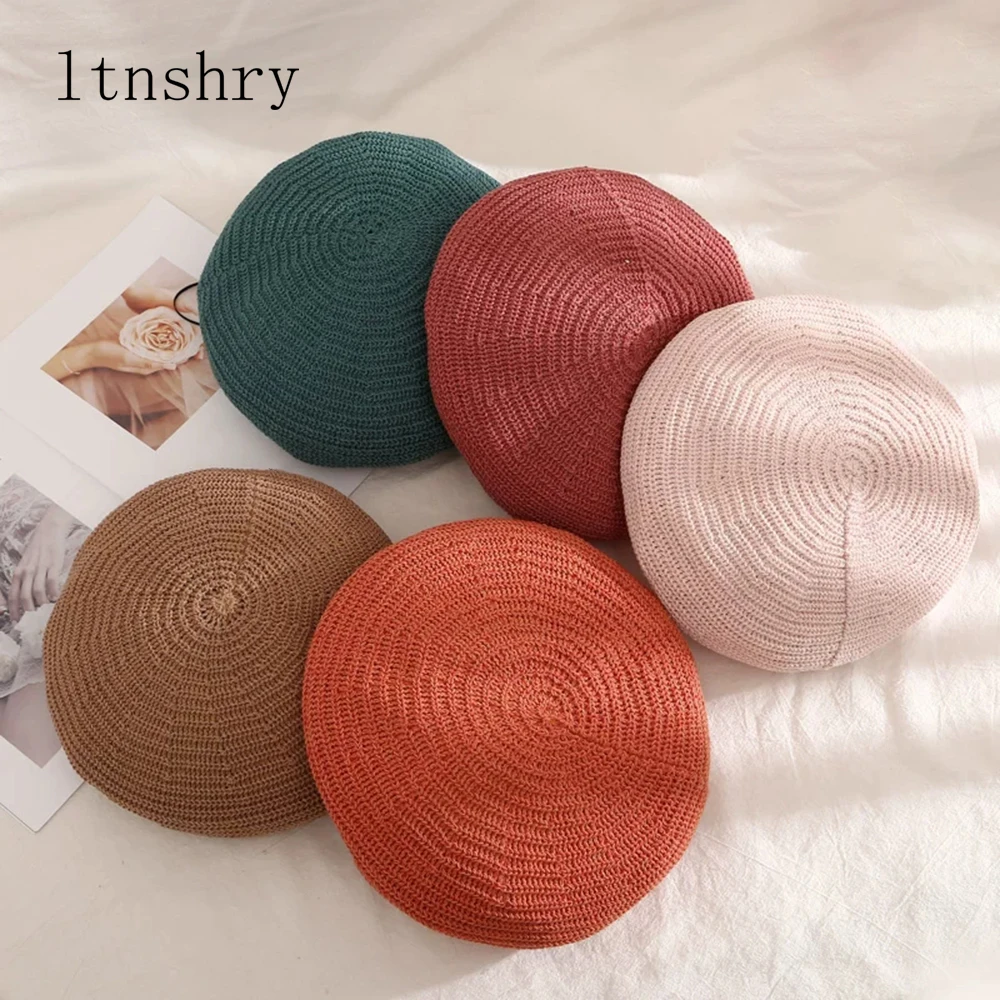2019 new Spring Summer Women Knit Berets Newsboy hat Ladies Solid Flat Cap Fashion Crochet French Caps Stars Painter Hat Cotton
2019 new Spring Summer Women Knit Berets Newsboy hat Ladies Solid Flat Cap Fashion Crochet French Caps Stars Painter Hat Cotton