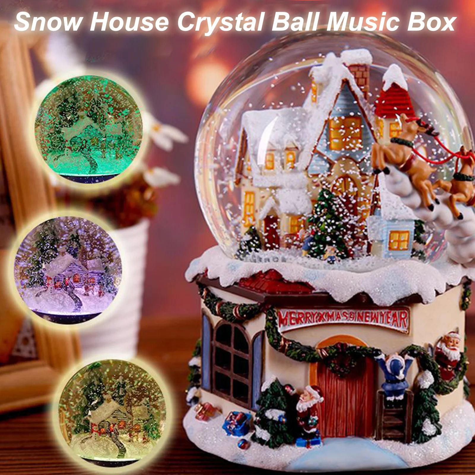 Multifunctional Snow Globe Christmas Crystal 4-in-1 Ball Music Box Resin Luminous Birthday Gifts Party Wedding Decoration
Multifunctional Snow Globe Christmas Crystal 4-in-1 Ball Music Box Resin Luminous Birthday Gifts Party Wedding Decoration