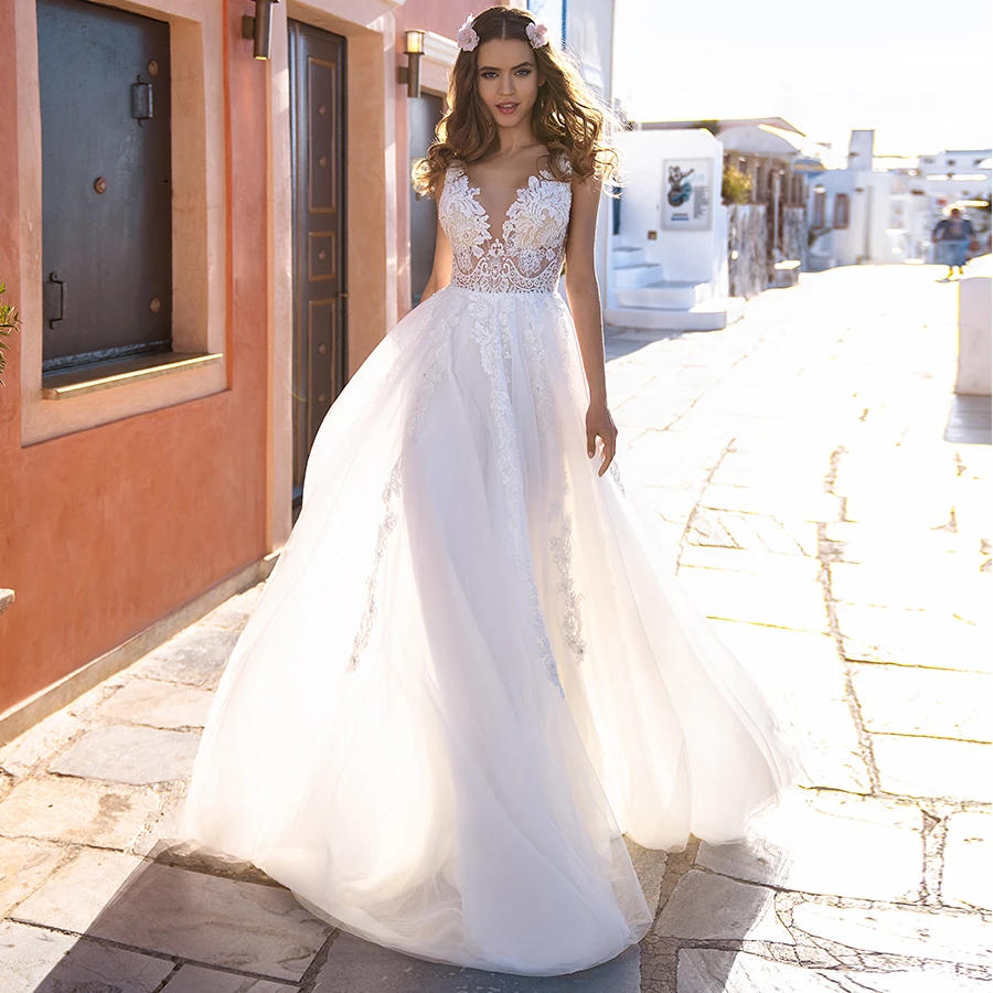 Champagne Short Sleeves Wedding Dress Lace Appliques Wedding Gowns Bridal Dresses Tulle vestido de noiva Custom Made New
Champagne Short Sleeves Wedding Dress Lace Appliques Wedding Gowns Bridal Dresses Tulle vestido de noiva Custom Made New