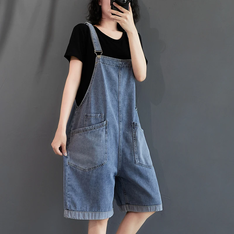 #1420 Summer Blue Denim Overalls For Women Big Pockets Loose Wide Leg Playsuits Ladies Jeans Overalls Playsuits Sleeveless
#1420 Summer Blue Denim Overalls For Women Big Pockets Loose Wide Leg Playsuits Ladies Jeans Overalls Playsuits Sleeveless