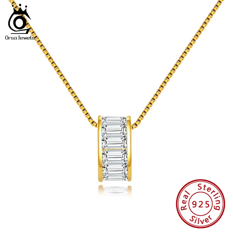 ORSA JEWELS Solid 925 Round Pendant Necklace For Women Sterling Silver AAAA Zircon Sliding Pendant Trendy Party Jewelry SN178
ORSA JEWELS Solid 925 Round Pendant Necklace For Women Sterling Silver AAAA Zircon Sliding Pendant Trendy Party Jewelry SN178