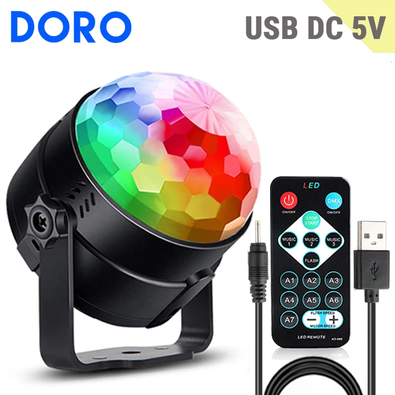 USB DC5V colorful effect strobe stage light sound activated holiday lights dj ktv disco light remote control Christmas lighting
USB DC5V colorful effect strobe stage light sound activated holiday lights dj ktv disco light remote control Christmas lighting