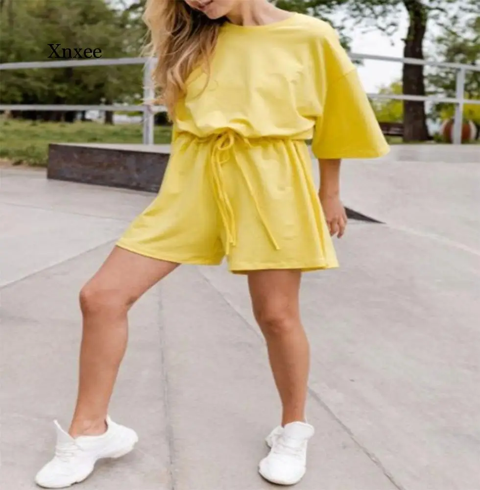 Women Sweatsuits Sets biker Women's Two-Piece Suit Solid Home Loose Casual Suit Shorts Set Autumn Summer yellow blue sport gym
Women Sweatsuits Sets biker Women's Two-Piece Suit Solid Home Loose Casual Suit Shorts Set Autumn Summer yellow blue sport gym