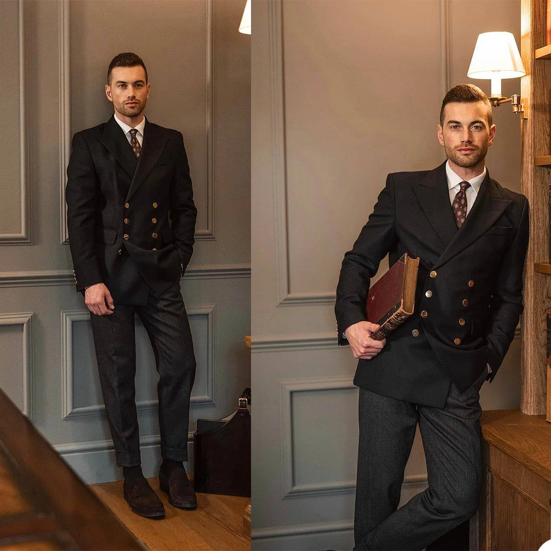 Double Breasted Tuxedo Suit Men Business Work Wedding Formal Sets Solid Jacket with Pant Slim Fit England Casual Clothing
Double Breasted Tuxedo Suit Men Business Work Wedding Formal Sets Solid Jacket with Pant Slim Fit England Casual Clothing