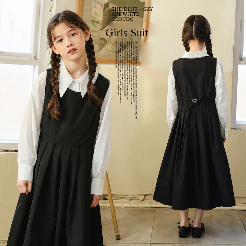 Girls Sets 2023 Spring Black Vest Dress White Shirt Two-piece Children's Clothes 10 12 13 Years Casual School Teen Kids Outfits
Girls Sets 2023 Spring Black Vest Dress White Shirt Two-piece Children's Clothes 10 12 13 Years Casual School Teen Kids Outfits