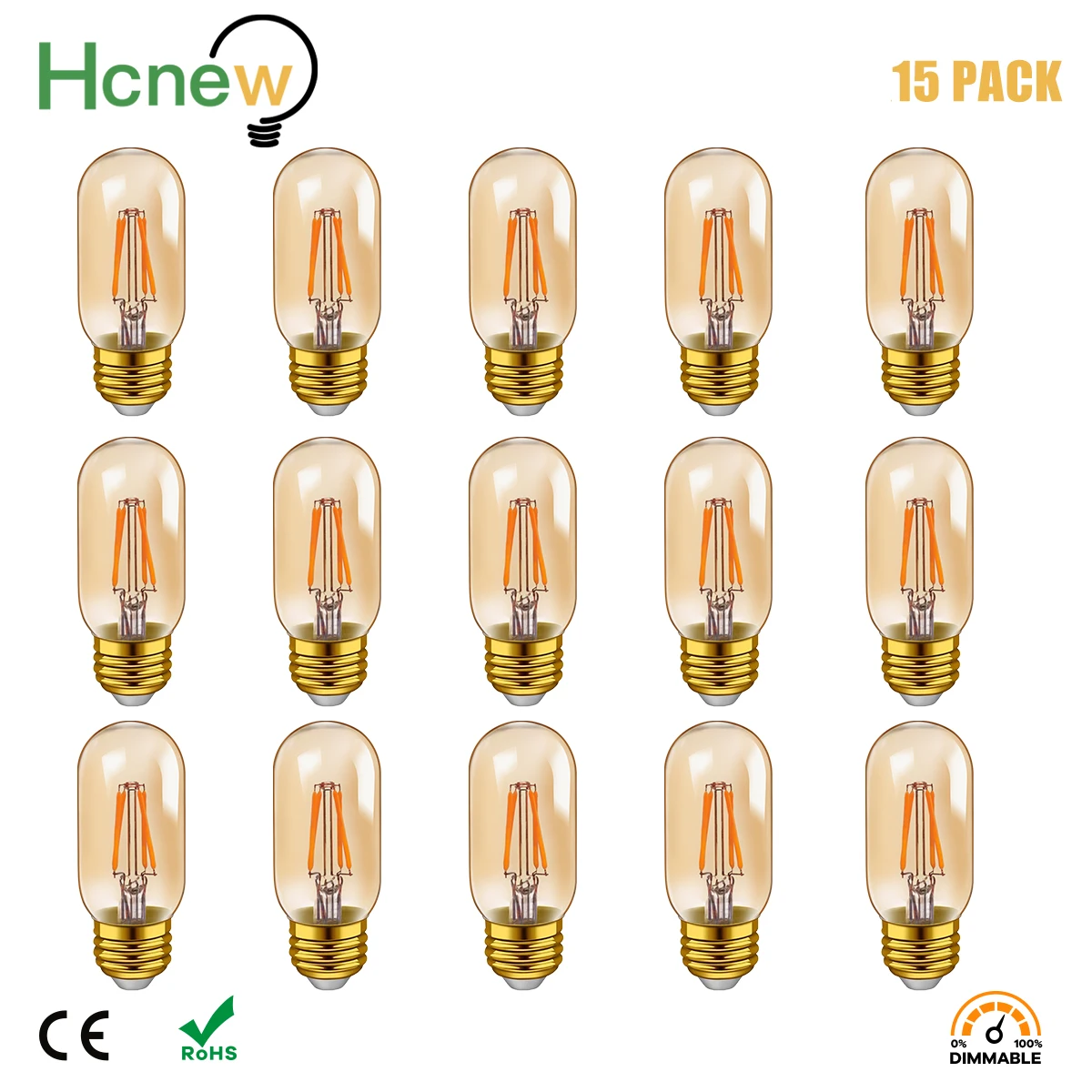 Hcnew Edison LED Filament Bulb T45 Gold Tint Tubular 4W Warm White 2200K 2700K 40Watt Equal LED Lamp E27 Base
Hcnew Edison LED Filament Bulb T45 Gold Tint Tubular 4W Warm White 2200K 2700K 40Watt Equal LED Lamp E27 Base