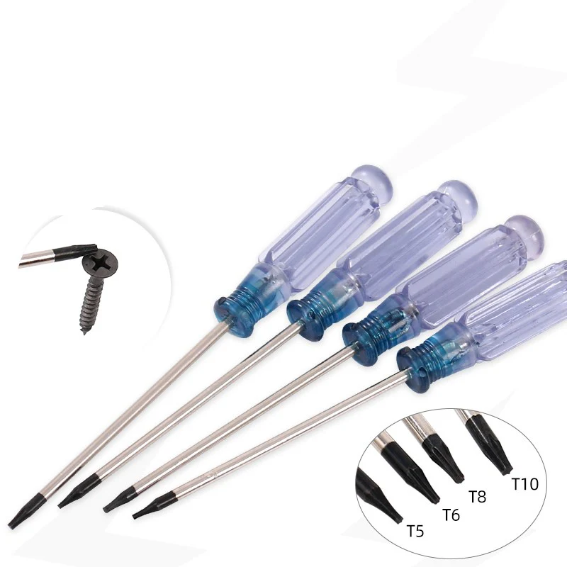 4PCS Torx Security Screwdriver Tamper Proof Screwdriver Star Torx T5 T6 T8 T10 Screw Driver for mobile phone hard disk repair
4PCS Torx Security Screwdriver Tamper Proof Screwdriver Star Torx T5 T6 T8 T10 Screw Driver for mobile phone hard disk repair
