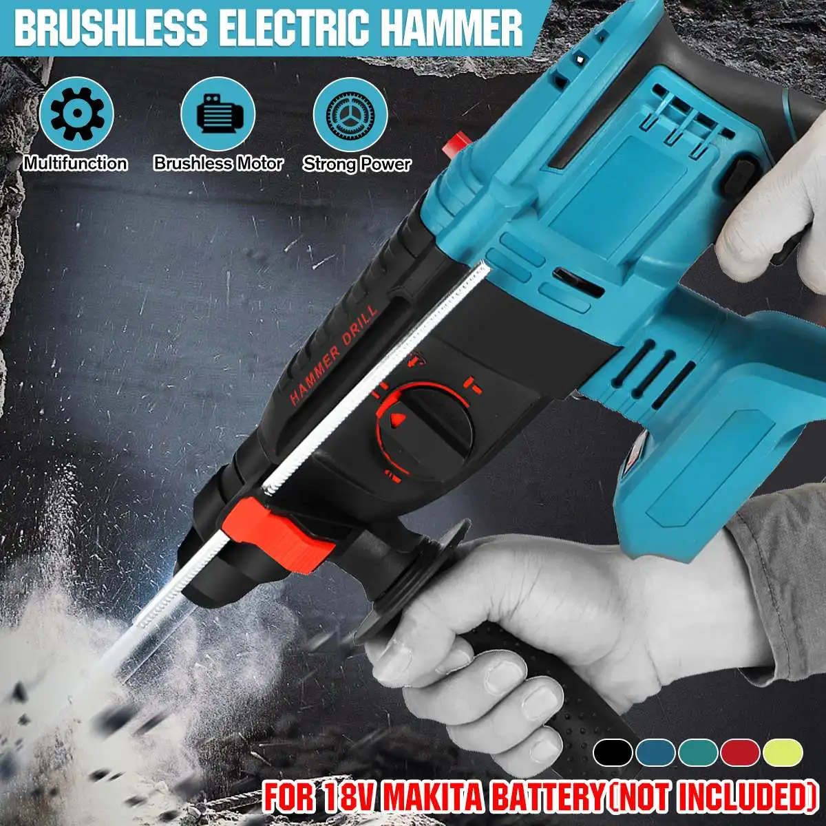 18V rechargeable brushless cordless rotary hammer drill electric Hammer impact drill without battery&case
18V rechargeable brushless cordless rotary hammer drill electric Hammer impact drill without battery&case
