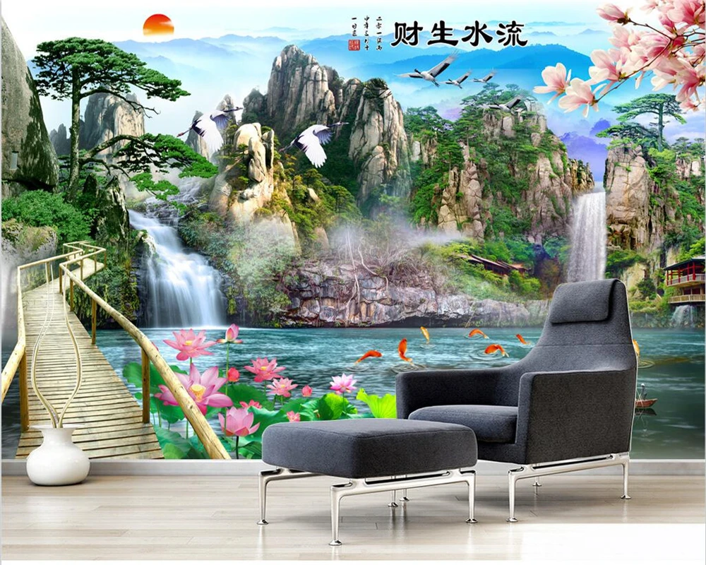 beibehang Customized wall paper new landscape painting waterfall sofa bedroom living room background papel de parede wallpaper
beibehang Customized wall paper new landscape painting waterfall sofa bedroom living room background papel de parede wallpaper