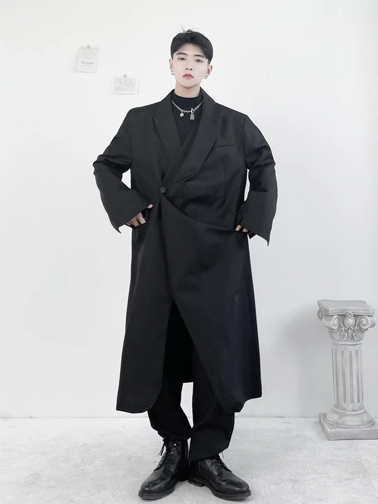 Men's Medium And Long Windbreaker Knee Length Jacket Spring Fashion Three-Dimensional Cutting One Button Loose Hanging Jacket
Men's Medium And Long Windbreaker Knee Length Jacket Spring Fashion Three-Dimensional Cutting One Button Loose Hanging Jacket