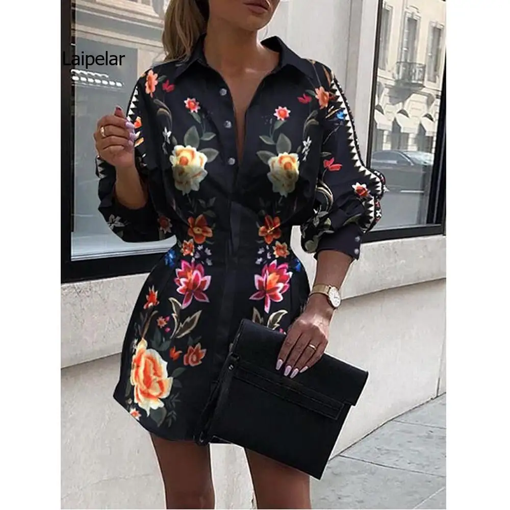Ladies Printed Button Lapel Temperament Casual Long Shirt Autumn New Fashion Waist Shirt Polyester Lantern Sleeve Top
Ladies Printed Button Lapel Temperament Casual Long Shirt Autumn New Fashion Waist Shirt Polyester Lantern Sleeve Top