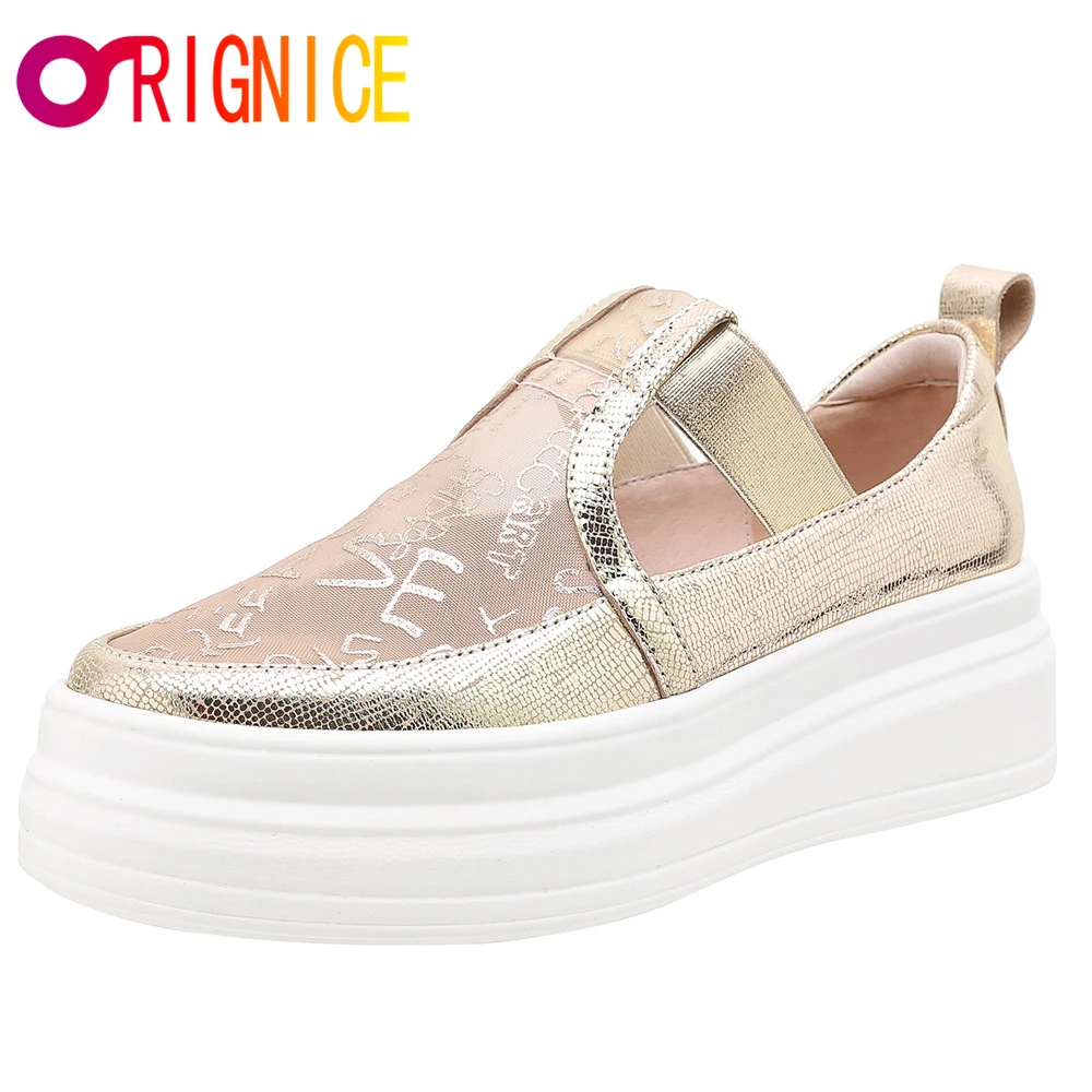 Orignice Comfort Round Toe Summer Women Sneakers Mesh Printed Casual Platform Flat Heels See Through Slip On Trainers Shoes
Orignice Comfort Round Toe Summer Women Sneakers Mesh Printed Casual Platform Flat Heels See Through Slip On Trainers Shoes