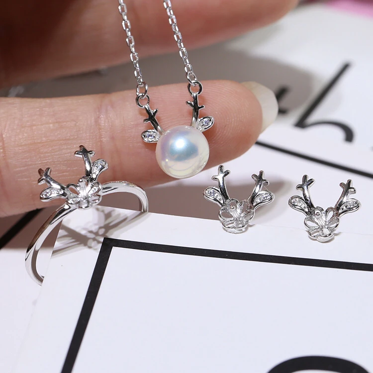 Christmas Gift Cute Deer 925 Sterling Silver Necklace Ring Earrings Set Mountings Findings Beautiful Jewelry Set Parts Fittings
Christmas Gift Cute Deer 925 Sterling Silver Necklace Ring Earrings Set Mountings Findings Beautiful Jewelry Set Parts Fittings