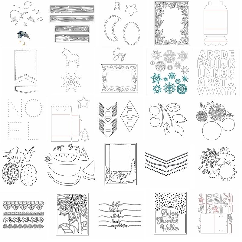 Animals Flower A-Z Letter Watermelon Pineapple Round Square Lace Metal Cutting Dies Stencils New Hot Sale Make Cards Scrapbook
Animals Flower A-Z Letter Watermelon Pineapple Round Square Lace Metal Cutting Dies Stencils New Hot Sale Make Cards Scrapbook