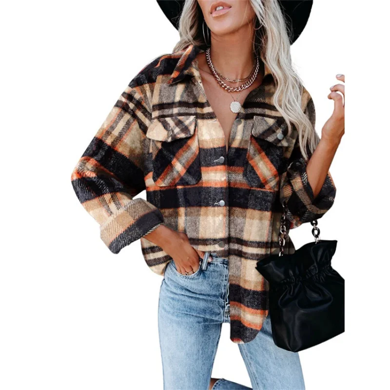 Autumn 2024 New Women's Jacket Fashion Slim Long Sleeve Plaid Casual Winter Jacket Vintage Pocket Women's Jacket Shirt
Autumn 2024 New Women's Jacket Fashion Slim Long Sleeve Plaid Casual Winter Jacket Vintage Pocket Women's Jacket Shirt