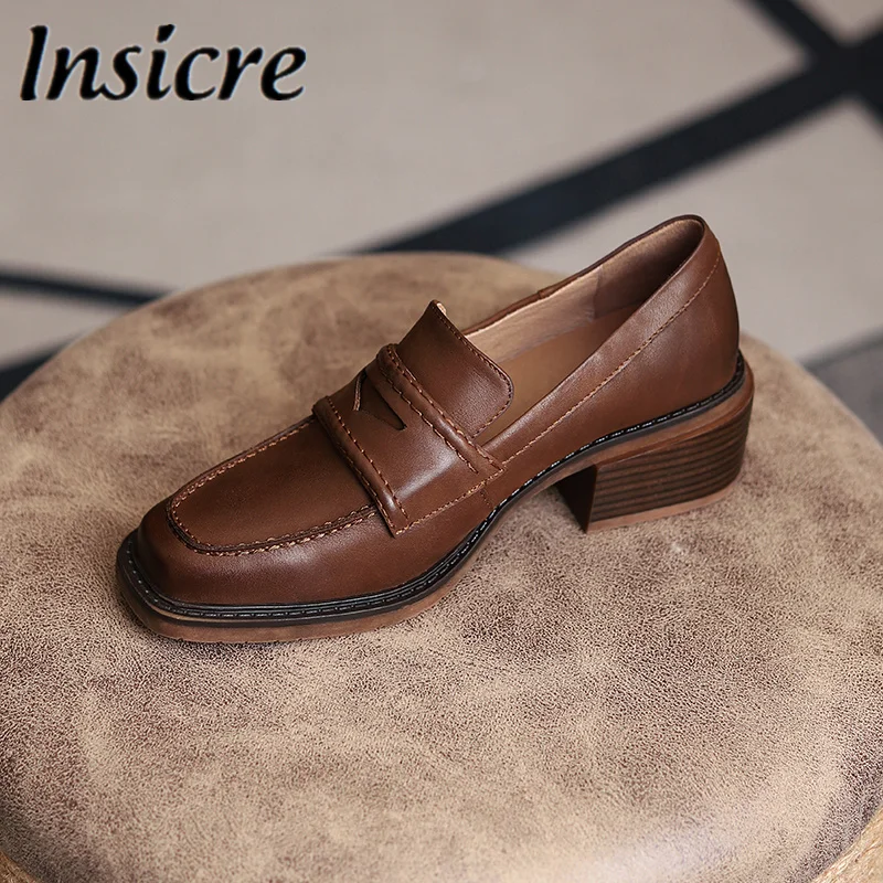 Insicre 2022 Spring Autumn Women Pumps Square Toe Chunky Heel Genuine Leather Solid Color Pumps Slip On Fashion Office Shoes
Insicre 2022 Spring Autumn Women Pumps Square Toe Chunky Heel Genuine Leather Solid Color Pumps Slip On Fashion Office Shoes
