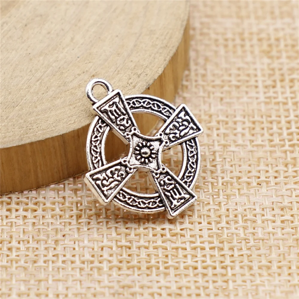 80pcs 23x20mm Antique Silver Color Round Cross Pendant Cross Charm Cross Pendants For Jewelry Making 
80pcs 23x20mm Antique Silver Color Round Cross Pendant Cross Charm Cross Pendants For Jewelry Making