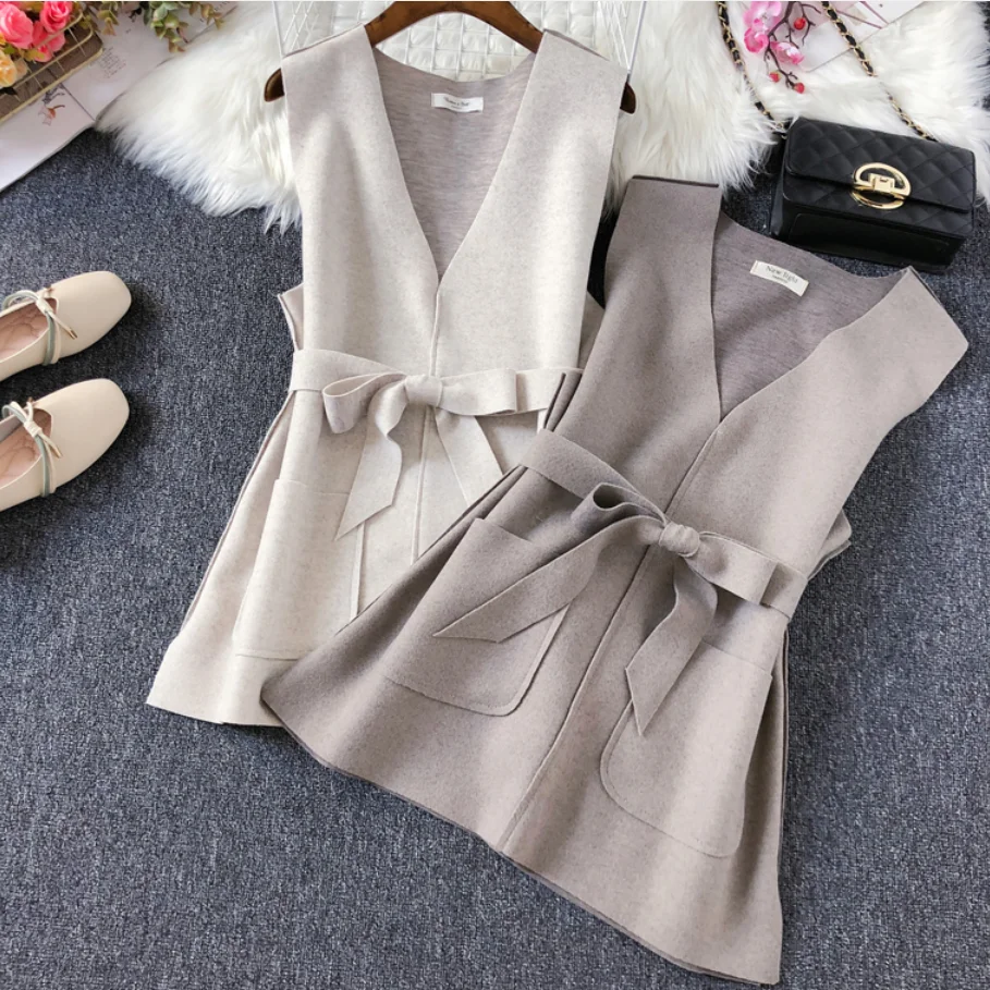 Woolen Vest Coat Autumn Winter Women Sleeveless Waistcoat Belt Waist Girls Ladies Vest Jacket Coat
Woolen Vest Coat Autumn Winter Women Sleeveless Waistcoat Belt Waist Girls Ladies Vest Jacket Coat