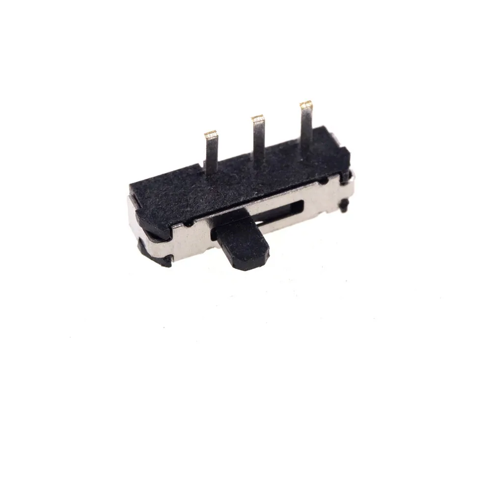 100 Pcs Miniature Slide Switch 3 Pin 2 Position 1P2T SPDT ON-OFF Right Angle Through Hole PCB Knob 2.00mm Height 2.0 mm Pitch
100 Pcs Miniature Slide Switch 3 Pin 2 Position 1P2T SPDT ON-OFF Right Angle Through Hole PCB Knob 2.00mm Height 2.0 mm Pitch