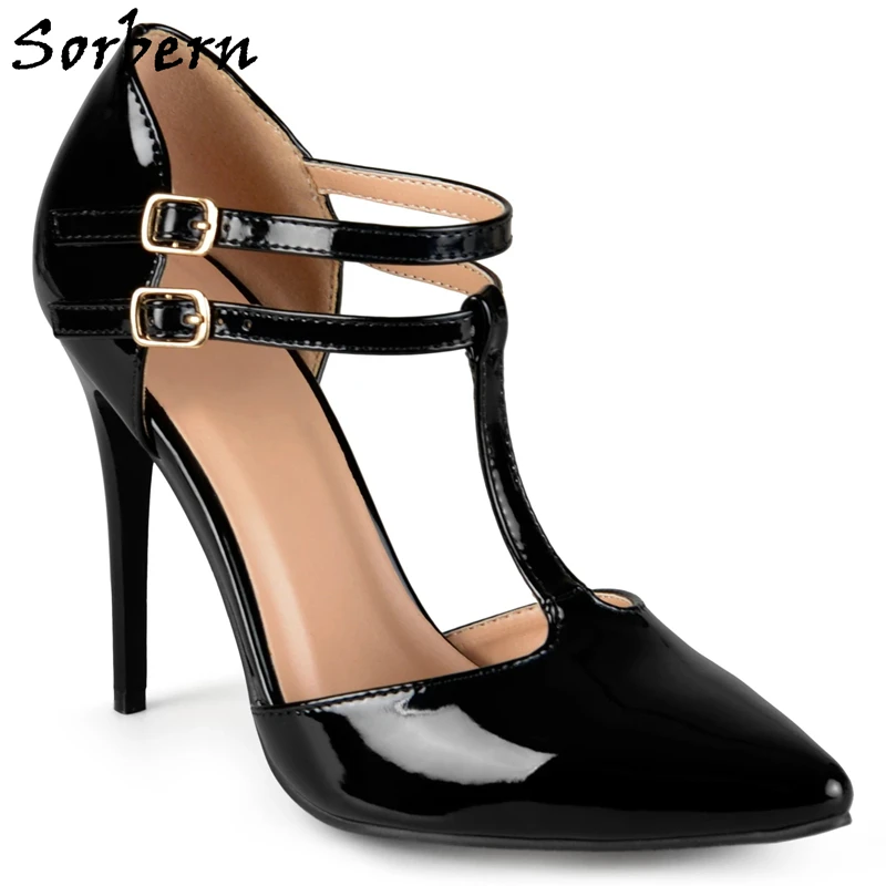 Sorbern Sexy Patent Women Pumps T-Strap Pointed Toe High Heel Shoe Ladies 12Cm Stilettos Plus Size 15 Custom Colors
Sorbern Sexy Patent Women Pumps T-Strap Pointed Toe High Heel Shoe Ladies 12Cm Stilettos Plus Size 15 Custom Colors