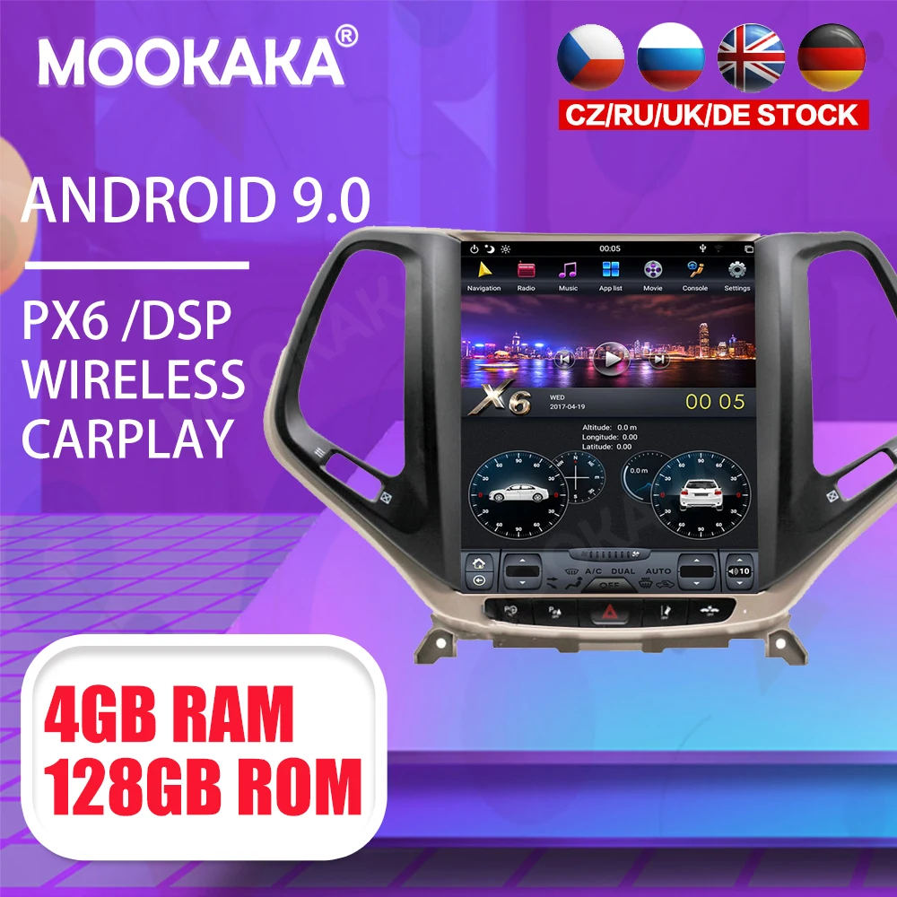 Tesla 10.4" Android 9 PX6 4G 128GB Car Player For Jeep Cherokee 2014-2018 Car GPS Navi CarPlay Head Unit DSP Stereo
Tesla 10.4" Android 9 PX6 4G 128GB Car Player For Jeep Cherokee 2014-2018 Car GPS Navi CarPlay Head Unit DSP Stereo