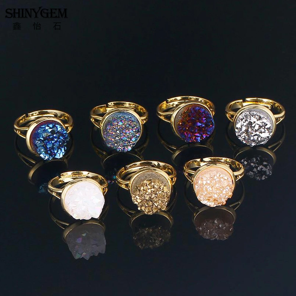 shinygem 12 12mm vintage natural crystal druzy ring classical gold plating adjustable mineral geode gem rings for women wedding
shinygem 12 12mm vintage natural crystal druzy ring classical gold plating adjustable mineral geode gem rings for women wedding