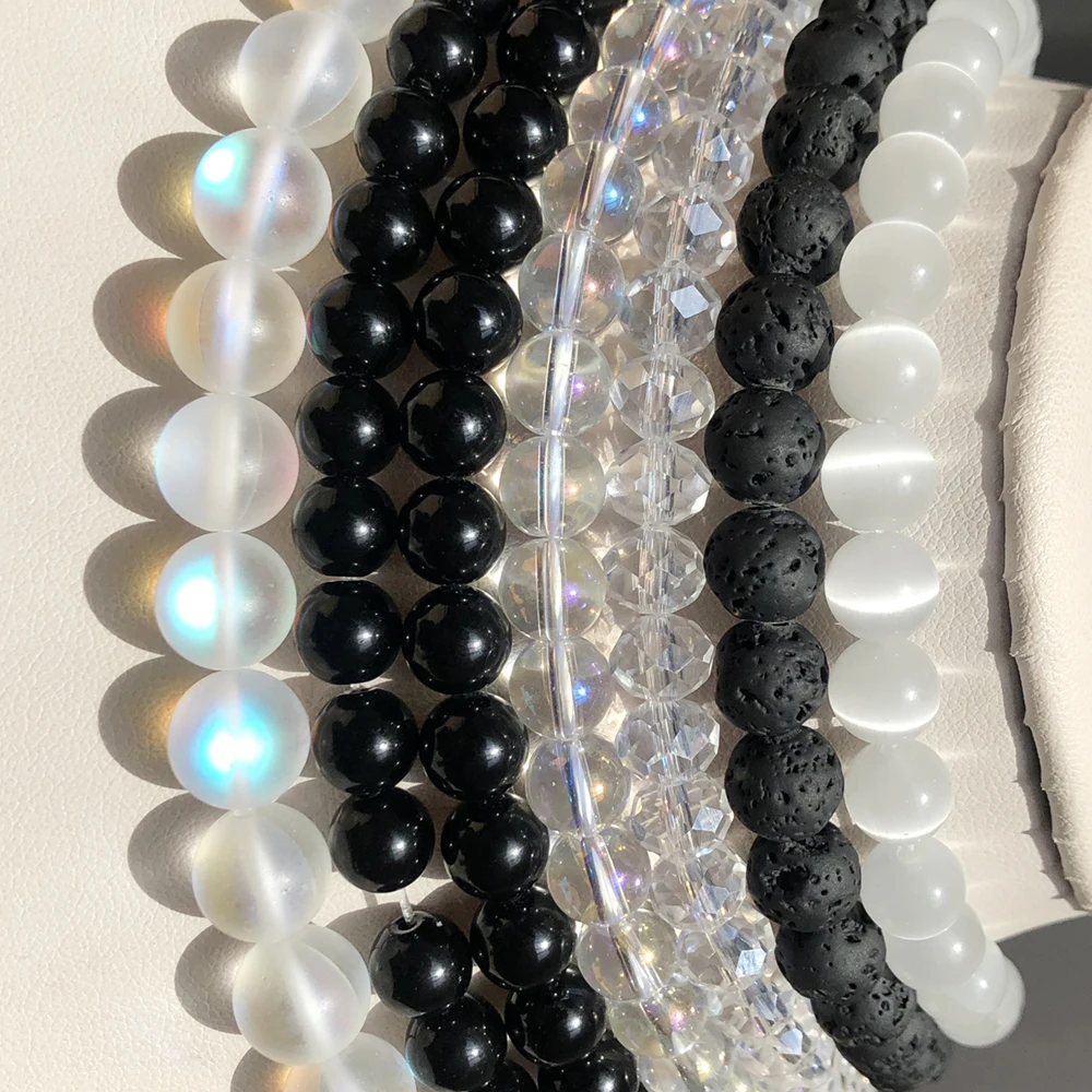 Natural Stone Matte Black White Agates Crystal Glass Beads Loose Smooth Round Beads for Jewelry Making Bracelet DIY Handmade
Natural Stone Matte Black White Agates Crystal Glass Beads Loose Smooth Round Beads for Jewelry Making Bracelet DIY Handmade