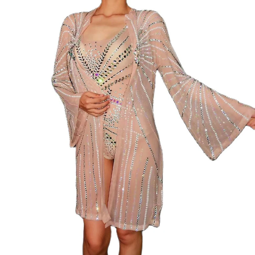 Sparkly Rhinestones Women Long Sleeve Coat Nightclub DJ Singer Dance Stage Wear Stretch Skinny Bodysuit Evening Prom Costume
Sparkly Rhinestones Women Long Sleeve Coat Nightclub DJ Singer Dance Stage Wear Stretch Skinny Bodysuit Evening Prom Costume