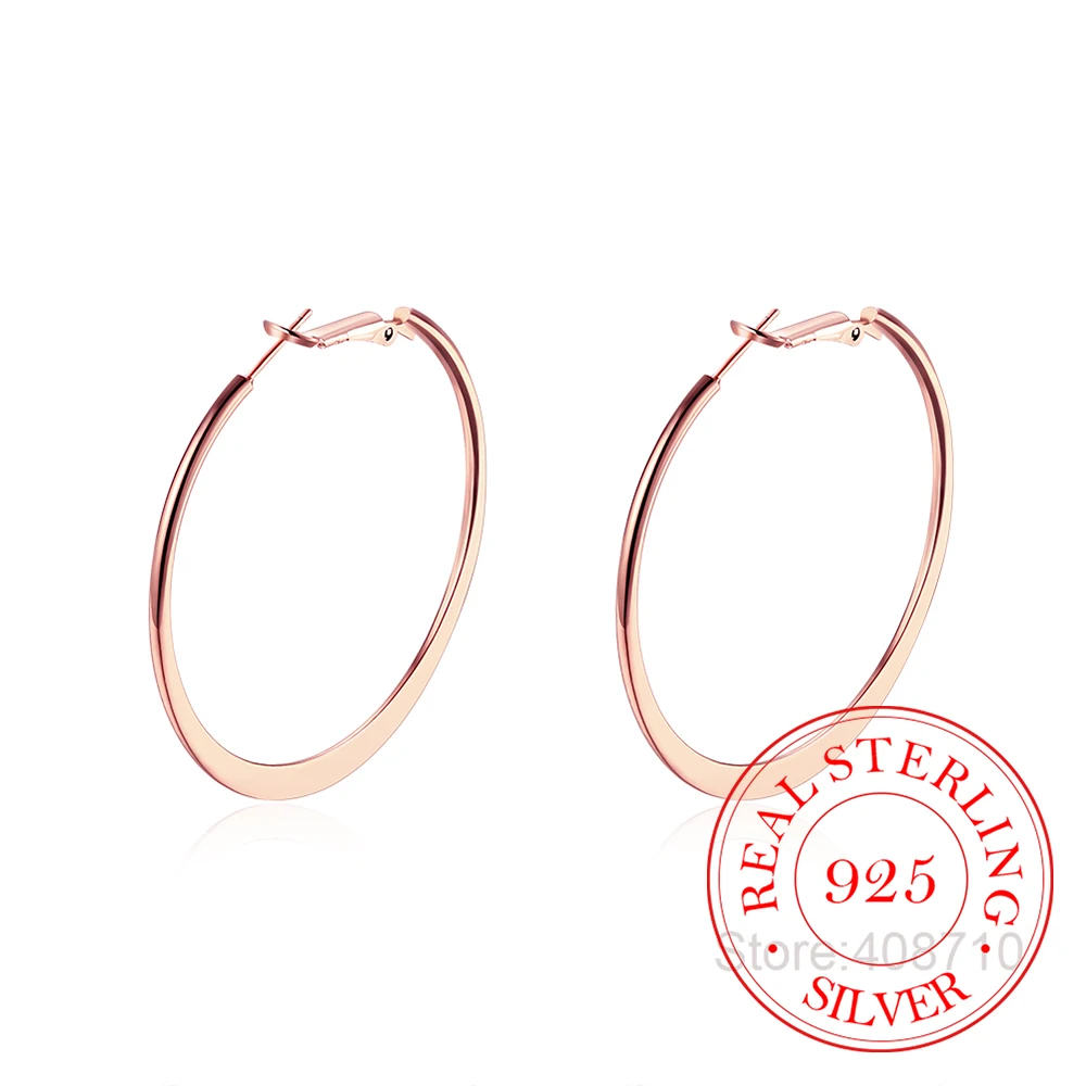 Big Round Earrings For Women Trendy 925 Sterling Silver Flat Large Hoop Earrings Female Size:5.3X5.1CM
Big Round Earrings For Women Trendy 925 Sterling Silver Flat Large Hoop Earrings Female Size:5.3X5.1CM