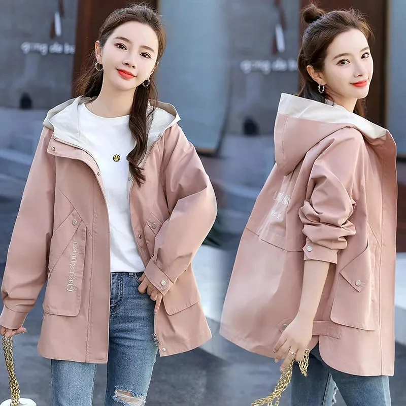 Nice Pop Women Jacket Autumn Fashion Female Windbreaker Long Sleeve Hooded Basic Coat Pop Loose Pocket Jackets Casual Outwear
Nice Pop Women Jacket Autumn Fashion Female Windbreaker Long Sleeve Hooded Basic Coat Pop Loose Pocket Jackets Casual Outwear