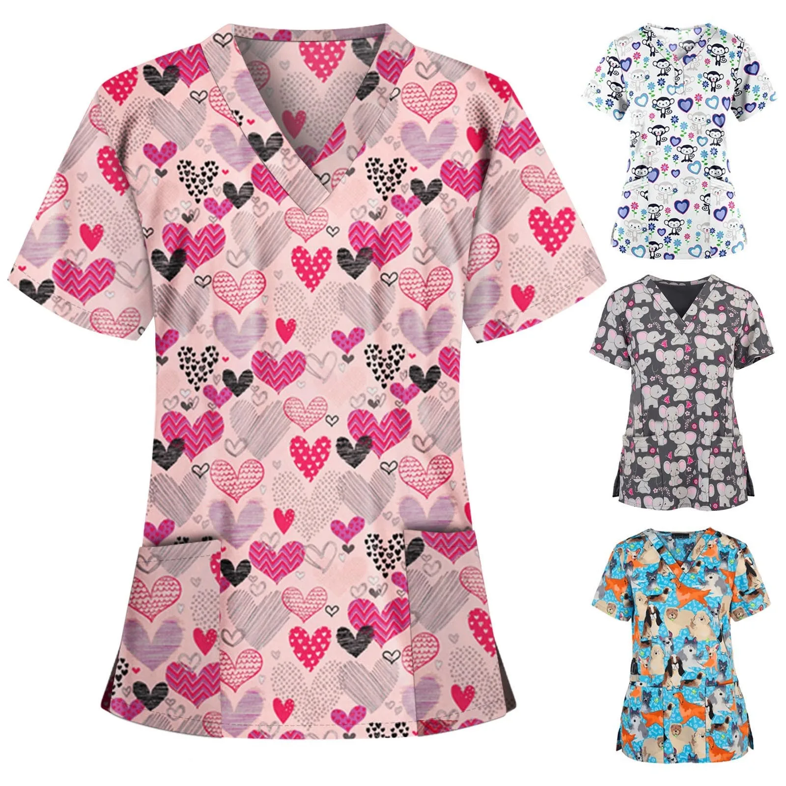 Nurse Uniform Scrubs Blouse Women Short Sleeve V-neck Tops Working Uniform Blouse Nurse Overalls Valentine Gifts женская одежда
Nurse Uniform Scrubs Blouse Women Short Sleeve V-neck Tops Working Uniform Blouse Nurse Overalls Valentine Gifts женская одежда