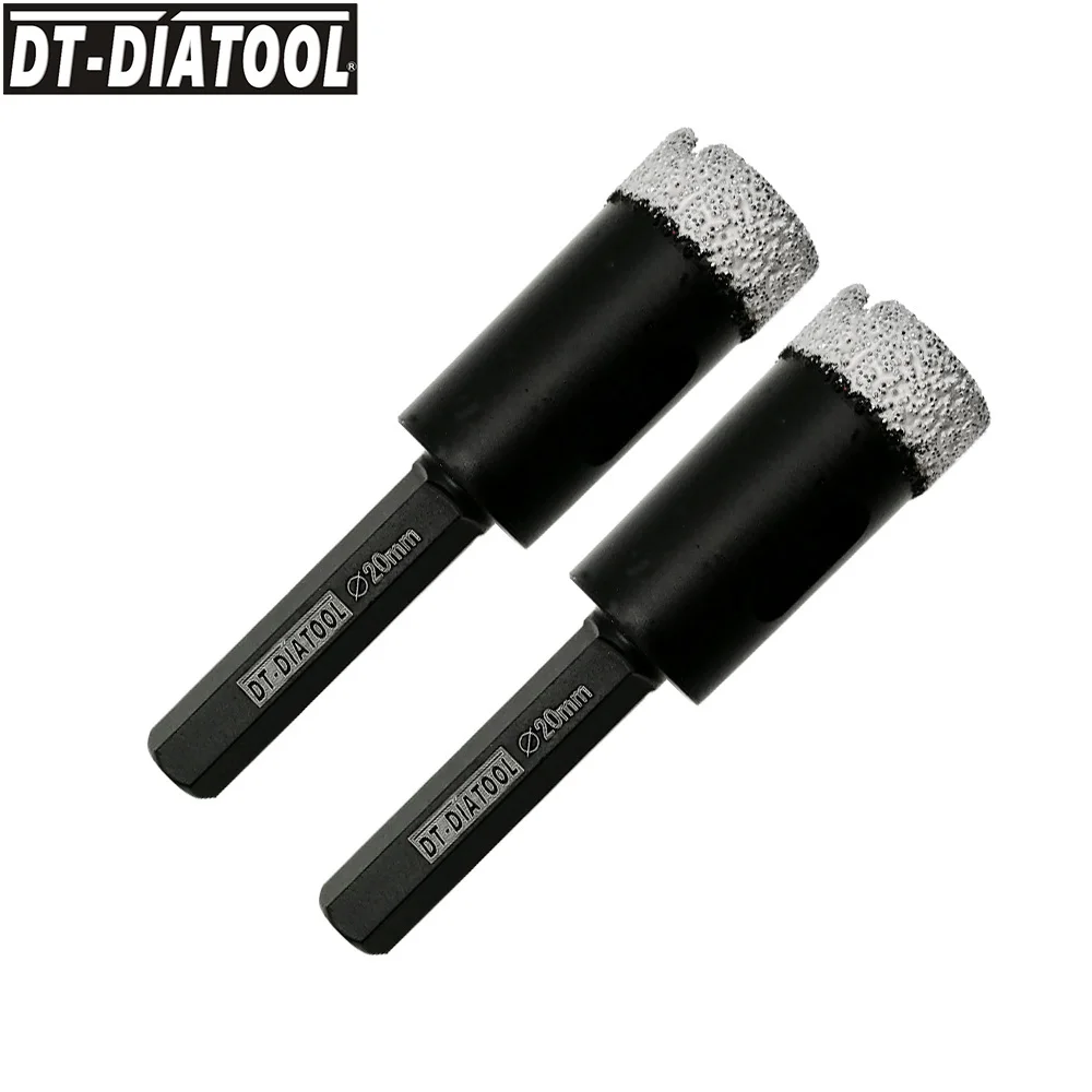 DT-DIATOOL 2pcs Dia20mm Dry Vacuum Brazed Hexagon Shank Diamond Drill Core Bit Granite Marble Hole Saw Ceramic Tile Drilling Bit
DT-DIATOOL 2pcs Dia20mm Dry Vacuum Brazed Hexagon Shank Diamond Drill Core Bit Granite Marble Hole Saw Ceramic Tile Drilling Bit