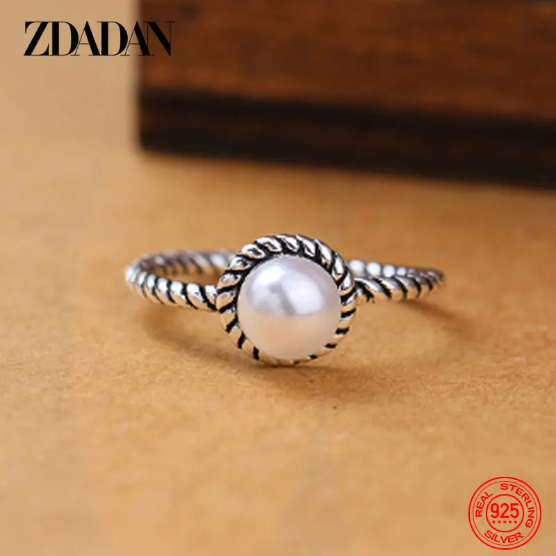 ZDADAN 925 Sterling Silver Twist Pearl Open Adjustable Ring Thai Silver Fine Jewelry For Women Accessories Party Fashion Gift
ZDADAN 925 Sterling Silver Twist Pearl Open Adjustable Ring Thai Silver Fine Jewelry For Women Accessories Party Fashion Gift