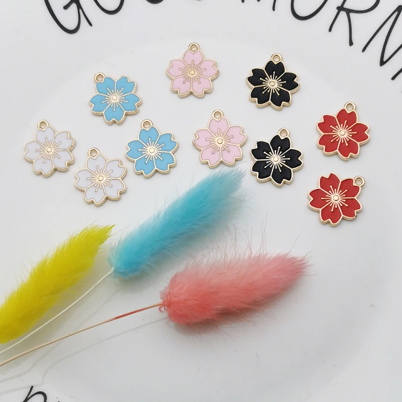 10PCS Enamel Flower Charms For Earrings Cherry Blossoms Pendants DIY Jewelry Findings Bracelet Dangle 5 colors Gold Base YZ824
10PCS Enamel Flower Charms For Earrings Cherry Blossoms Pendants DIY Jewelry Findings Bracelet Dangle 5 colors Gold Base YZ824