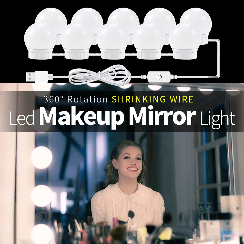 Hollywood Makeup Vanity Lights 5V Led Makeup Mirror Light Bulb 2/6/10/14 Pcs Dressing Mirror Decoration Light Bulb USB Wall Lamp
Hollywood Makeup Vanity Lights 5V Led Makeup Mirror Light Bulb 2/6/10/14 Pcs Dressing Mirror Decoration Light Bulb USB Wall Lamp