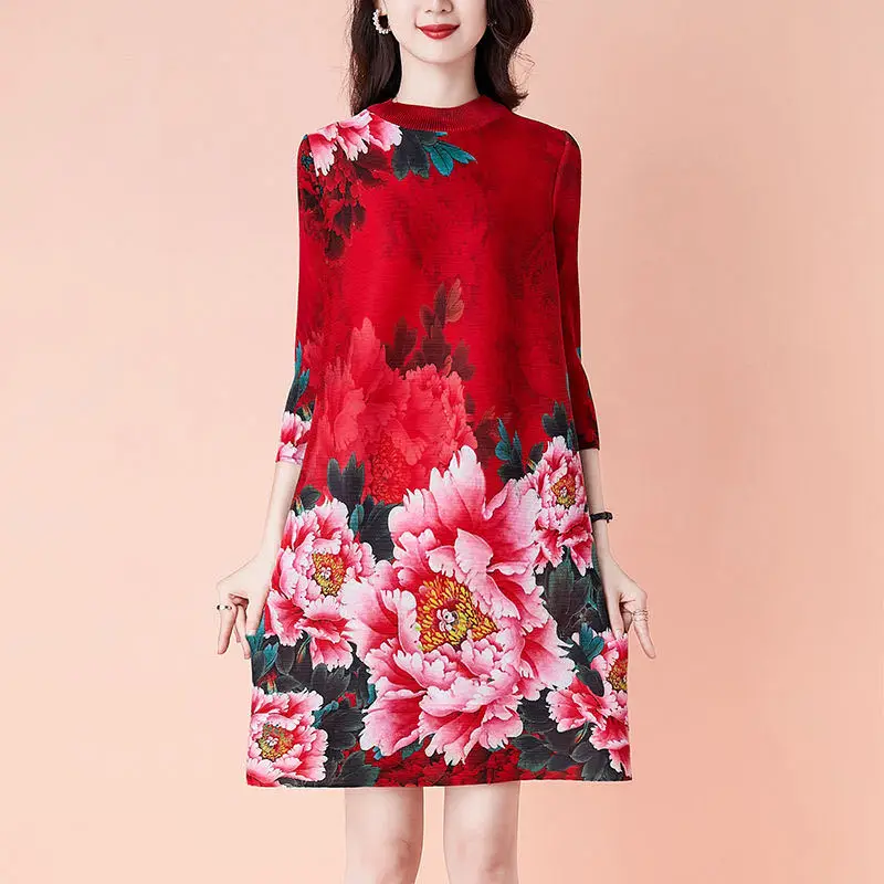 New Printed Midi Dress Women 2023 Spring And Autumn Loose Ethnic Fashion Ladies Round Neck Dress
New Printed Midi Dress Women 2023 Spring And Autumn Loose Ethnic Fashion Ladies Round Neck Dress