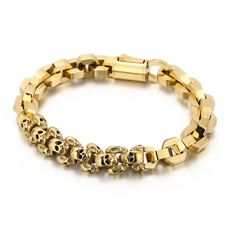 Hip Hop Rock Skull Square Chain Cool Boy Stainless Steel Men's Bracelet Fashion Popular Jewelry
Hip Hop Rock Skull Square Chain Cool Boy Stainless Steel Men's Bracelet Fashion Popular Jewelry