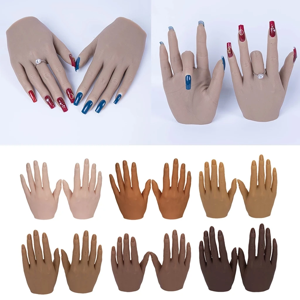 1PCS Silicone Nail Art Training Hand Fake Natural Nail Manicure Tool Practice Model Display Finger Flexible Finger Adjustment
1PCS Silicone Nail Art Training Hand Fake Natural Nail Manicure Tool Practice Model Display Finger Flexible Finger Adjustment